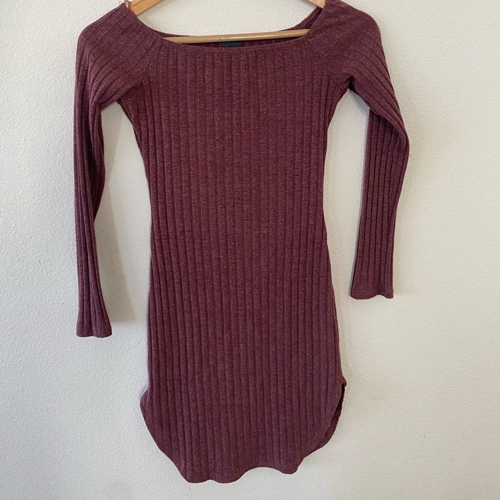 Maroon off shoulder dress